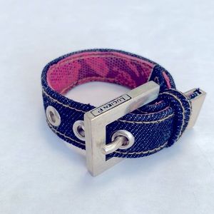 denim/sterling silver bracelet